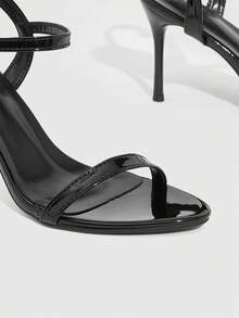 CUCCOO SZL Women's Elegant Minimalist Heeled Sandals For Commuting - Black - View 5