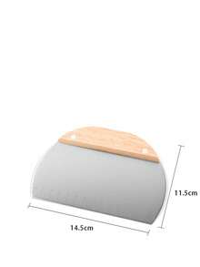 Cirelle 1pc Stainless Steel Flour Cutter With Wood Handle In Square Or Semi-Circle Shape - Apricot - View 5