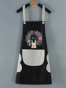 Women's Kitchen Apron With Hand Towel Pocket, Large Pocket, Waterproof, Suitable For Cooking & Baking - Multicolor - View 27