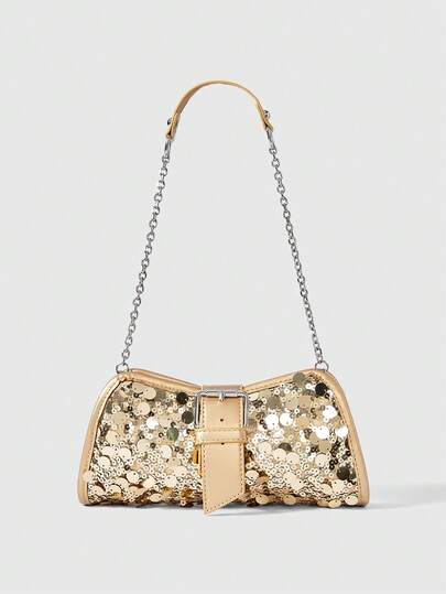 ROMWE Avant Damen Pailletten verzierte Umhängetasche