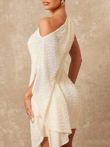 Lumalex 早春3D立体褶皱不对称肩部垂褶泡泡袖修身迷你连衣裙,适合女士度假、生日、婚礼宾客、婚礼派对、夏季假日海滩等场合,尽显奢华格调,低调奢华,适合舞会、聚会、宴会、优雅老派、性感迷人、锐舞派对、音乐节等场合,层次丰富,适合宰牲节派对等场合。 - 卡其色 - 查看 7