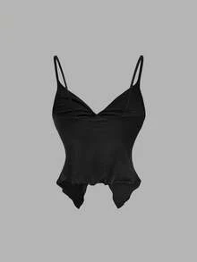 SHEIN MOD Bộ 4 áo ba lỗ hai dây đan chéo phía trước, màu trơn, dùng cho đi nghỉ và đi làm hàng ngày dành cho nữ, đa năng - Màu Hồng Tươi - Xem 11