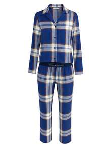 Tommy Hilfiger Women's Pajama Set Blue - Plaid Deep Indi - View 4