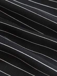 Elamini Gonna mini a righe versatile e alla moda per uso quotidiano e pendolarismo - nero - Visualizzare 3