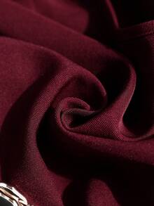 SHEIN LUNE Women's Casual Metal Button Sleeveless Shirt, Burgundy Valentine's Day Valentine Outfits For Women Summer Clothes Summer Tops Casual Blouses For Women Red Top - Burgundy - View 6