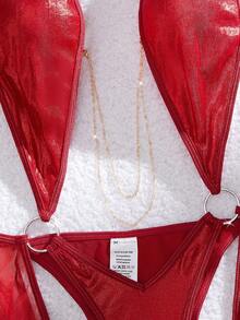 Fantasy Costume Sexy Series Shiny Halter Backless Lingerie Costume For Women - Red - View 6