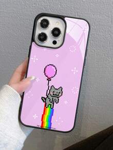 Nyan Cat X SHEIN 1 Ốp lưng điện thoại chống sốc họa tiết mèo hoạt hình dễ thương và sáng tạo. Quà tặng Halloween và Giáng sinh, tương thích với iPhone - Nhiều màu - Xem 2