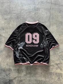 AXEPEAK 男士数字印花短袖休闲通勤 Polo 衫 - 彩色 - 查看 2