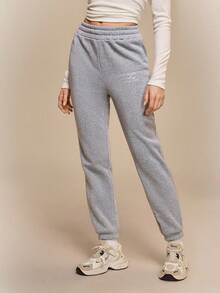 Hanevo 3pcs Letter Graphic Thermal Lined Sweatpants - Multicolor - View 3