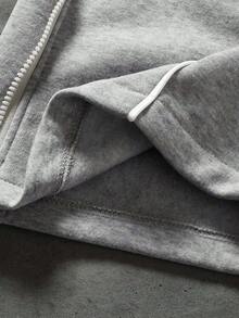 PAVTROS Young Street Style Wide Leg Pants With Double Zipper Waist And Side Panels,Streetwear,Baggy,Graphic,Matching,Friends,I Love My Boyfriend,Street Style,Couples,Double Waistband Reflective Edge Strips For Hot-Selling Embroidered Patterns - Light Grey - View 6