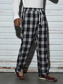 Men's Plaid Casual Pants For Spring And Autumn, 2000s Style, Fall