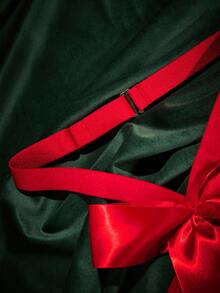 SpicyHot 1 pieza Mono con correas de bondage con lazo sexy, Día de San Valentín - Rojo - Ver 5