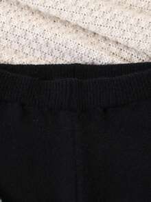 Sparklyn Autumn/Winter Knit Sweater Set For Women, Loose Casual Crew Neck Pullover Sweater And Wide Leg Pants2 Piecesce Outfit Sweater Pants Set Girls Sweater Sets Black And Grey Outfit Sweatshirt Straight Pants Suit Teen Girl Off Shoulder Loose Fit Collared Dress, Versatile For Home, Outing, Party, Back To School Off The Shoulder Dress Dress With Sleeves Mini Dress Knit Dress Cream Dress Girls Sweater Sets Teen Girl Brown Set Teen Two Piece Long Sleeve Set Tweens Two Piece Set Girl Knit Set 2 Piece Set Women Girls Sweater Sets Teen Girls Loungewear Set Sweatshirt Straight Pants Suit Tween Girl Two Piece Set Teen Girl Girl Knit Set Girls Autumn Outfits Girl Clothes Autumn And Winter Clothes Long Sleeve Knit Top And Pants Set Ribbed Knit Two Piece Set Teen Knit Set - Black and White - View 6