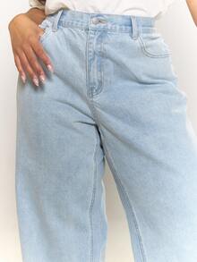 MUSERA Plus Size High Rise Straight Leg Light Wash Denim Jeans Everyday Winter Casual Cute Spring Summer