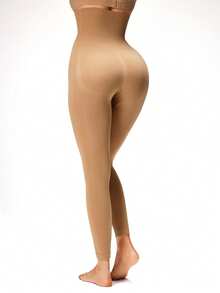 SHAPORA 女士无缝高腰紧身塑形提拉裤，女士塑形内衣，女士塑身衣，适合居家、通勤、运动和外出穿着 - 杏色 - 查看 4