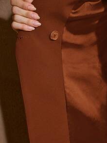 MOTF Classy PEAK COLLAR SINGLE BUTTON BLAZER - Brown - View 7