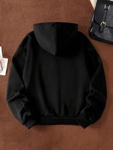 HARRY POTTER X SHEIN 女士休闲刺绣贴布拉链连帽卫衣，秋季款