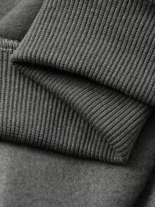 DAZY Young Girls Round Neck Knit Fleece Printed Sweatshirt, Fall - Dark Grey - View 8