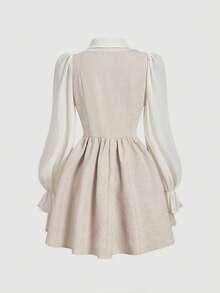 SHEIN MOD Women Retro Floral Print Long Sleeve 2 In 1 Dress,Renaissance Dress,Homecoming Dresses, Cottagecore Style, Western-Inspired, Boho Fashion, Retro 70s, Y2K, Perfect For Date Night, Party, Royal, Festival & Birthday Wear