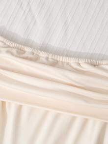 فستان أنيق بياقة منحرفة الكتف مع كتل لون للمراهقات