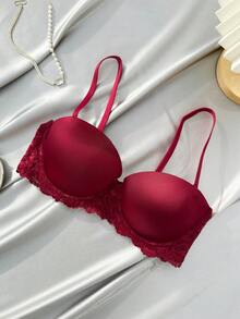 3入組蕾絲拼接鋼圈胸罩 - 彩色 - 查看 5