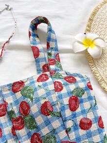 Soleia 女士彩色梭织印花前扣不对称下摆露脐背心，适合叠穿或外穿，秋季款 - 彩色 - 查看 3