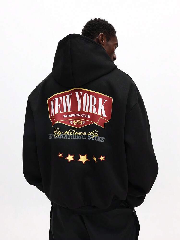 New York Club Hoodie With Drawstring