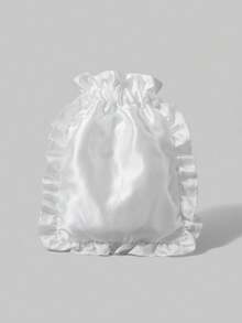 ROMWE Kawaii Thiết kế 336027 Túi đựng mỹ phẩm thêu hình thỏ, Túi đựng đồ lót du lịch di động có dây rút - trắng - Xem 4