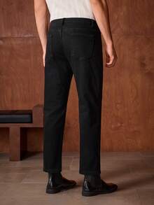 Officeau Herren Lässig Thermofutter Schwarze Jeans, Herbst/Winter