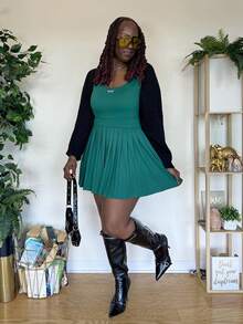 Truni Cardigã Preto em Malha Canelada Plus, Para o Inverno - Preto - Visão 3