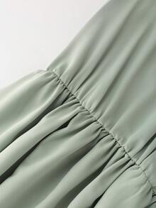 GlowEve 女士刺绣领收腰A字连衣裙，优雅精致，适合日常通勤、商务场合、浪漫约会、派对、圣诞节、秋冬季穿着，长袖设计。 - 綠色 - 查看 5