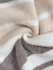 SHEIN 孕妇装撞色插肩袖长袖罗纹修身罗纹针织毛衣 - 彩色 - 查看 7