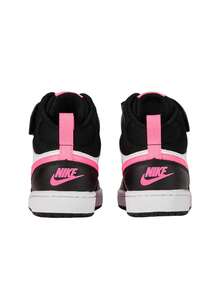 Nike Court Borough Mid 2 Kids Sneakers Black Pink CD7782 - Svart/Vit/Solnedgångspuls - Visa 4
