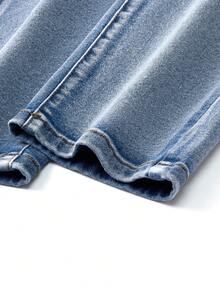 Teen Boys Y2K Four Season Autumn/Winter New Arrival Teen Boys' Slim Fit Distressed Gray Jeans. American Clean Fit, Soft Washed Denim, Slim Cut To Flatter Legs, Versatile High Street Vibe. Suitable For City Walks, Daily Outings, School, Commute, Gatherings, Home Wear, Halloween, Holidays. 2025 Autumn New Collection. Streetwear Jeans Mens Jeans Six Seven Washed Jeans Blue Jeans - Light Wash - View 9