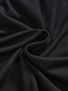 ROMWE Grunge Punk Y2K复古亚文化书法虎纹紧身抹胸上衣（女款） - 黑色 - 查看 3