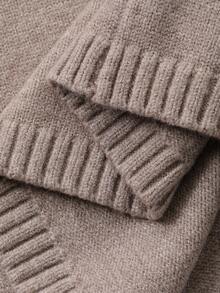 DAZY Young Girl Solid Color Dropped Shoulder Long Sleeve Casual Loose Turtleneck Sweater