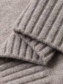 Livesso Women's Casual Letter Pattern Knitted Sweater, Autumn/Winter - Grey - View 8