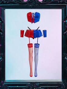 Fantasy Costume 6pcs Sexy Shiny Splice Knot Lingerie Set Colorful Lingerie 4th Of July Lingerie Fantasy Lingerie Costume Lingerie Costume Women Cosplay Costumes Anime Cosplay Lingerie - Multicolor - View 1