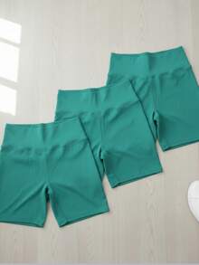 Women Sports Shorts - Mint Green - View 3