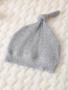 SHEIN Vintaside Kids 新生儿连体衣套装，含帽子，可爱卡通图案设计，面料柔软舒适，适合儿童日常穿着。 - 淺灰色 - 查看 4