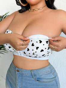 2 piezas Sujetadores bandeau con adorno de corazón para tallas grandes - Multicolor - Ver 7