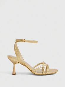 CUCCOO SZL Women's Elegant Minimalist Heeled Sandals For Commuting - Gold - View 2