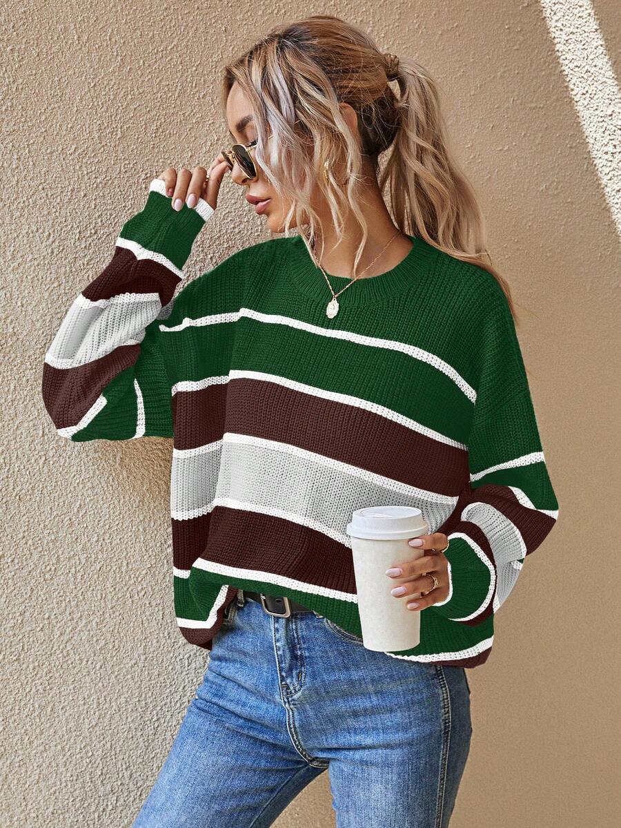 EMERY ROSE 女士最新款时尚舒适圣诞撞色套头毛衣 - 彩色 - 查看 1