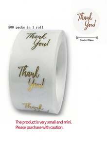 500 张/卷透明感谢贴纸 - 彩色 - 查看 7