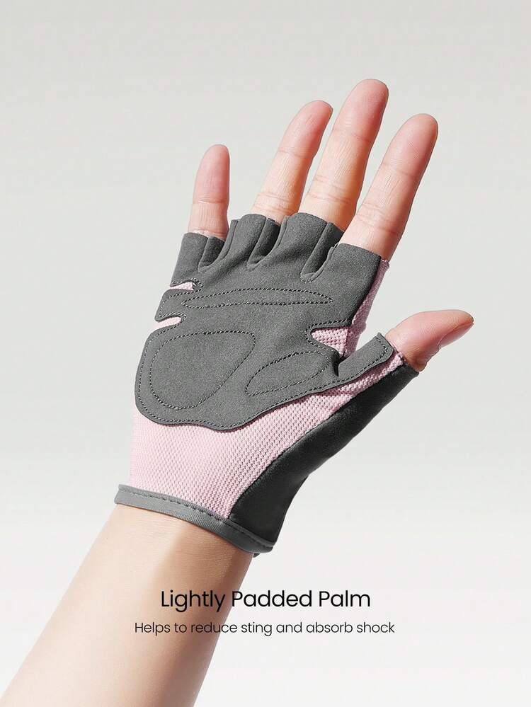 Get A Grip Stretchy Mesh Comfortable Fitness Gloves With Thicknend Palm Pad Gym Workout Valentine's Day