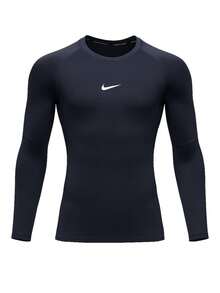Nike Pro Men's Dri FIit Long-Sleeve Shirts Navy Blue - Multicolor - View 1