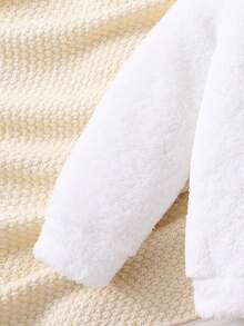 Genkimix Kids Set de 2 piezas de sudadera reversible acanalada y cálida de felpa con bordado de lazo lindo y pantalones de cintura elástica, adecuado para la escuela, otoño/invierno - Multicolor - Ver 4