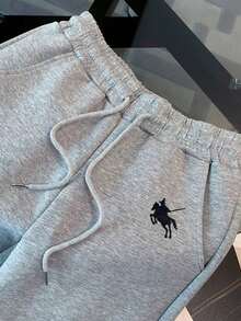 Resyla Loose Princess Collar Half-Zip Raglan Sleeve Top + Elastic Waist Casual Pants With Slant Pockets - Grey - View 6