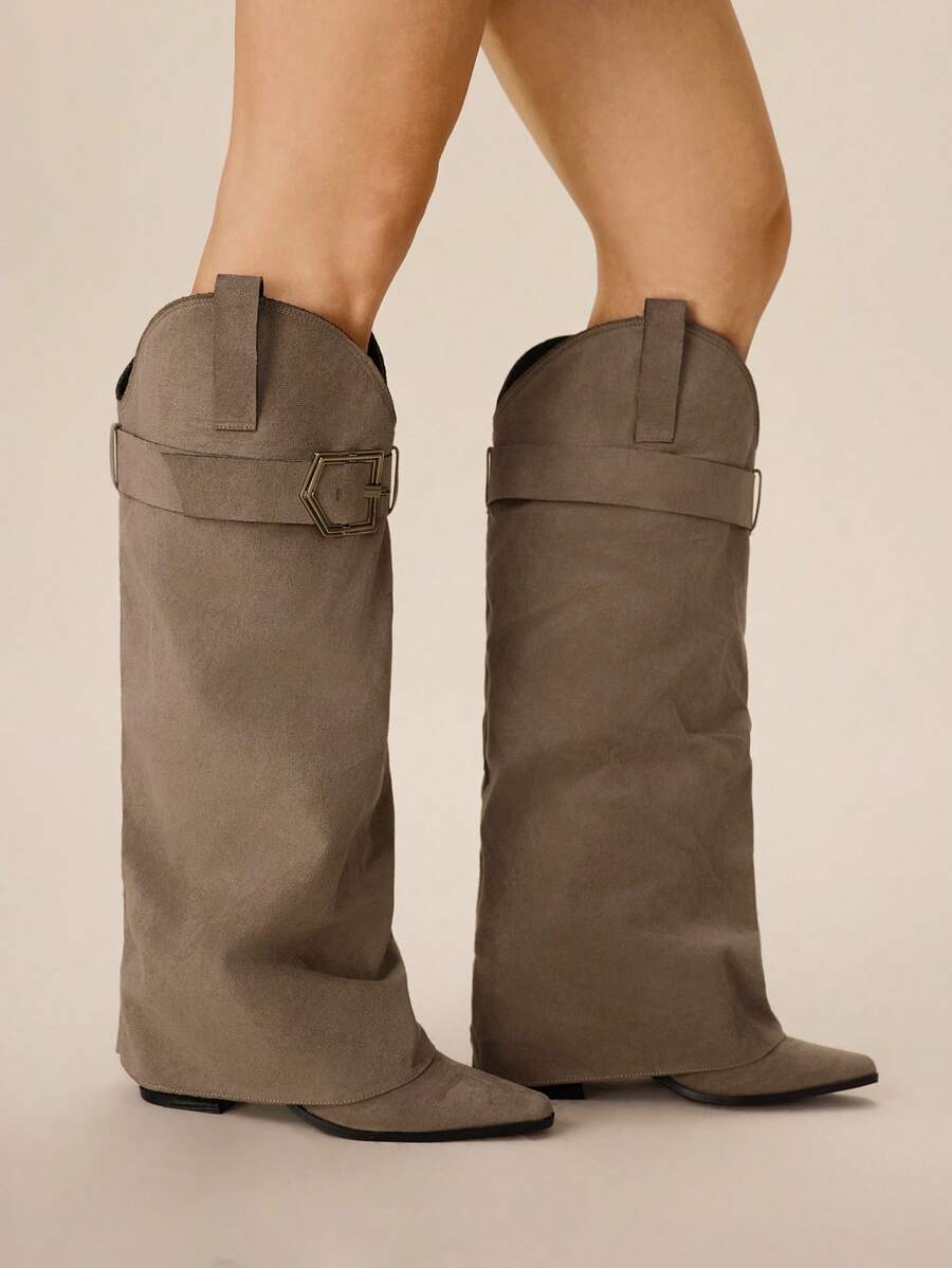 Styleloop Women's Vintage Pointed Toe Chunky High Heel Ankle Boots For Christmas