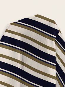 INAWLY 女士条纹圆领休闲宽松衬衫 - 橄欖綠 - 查看 6